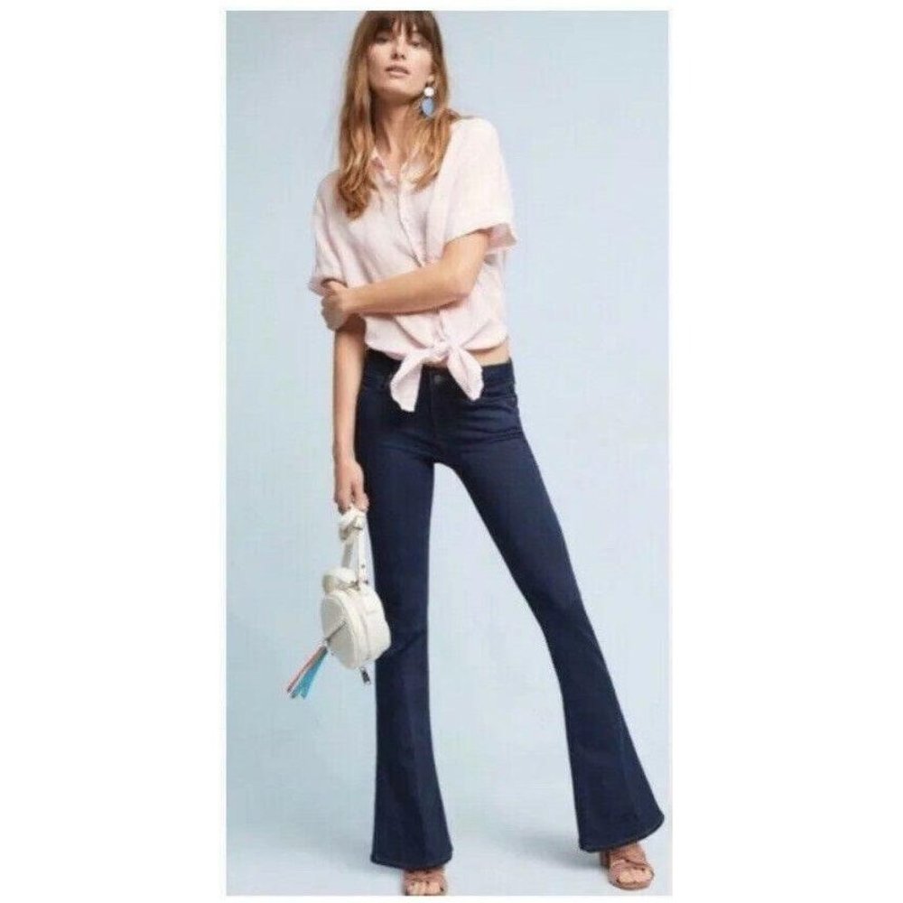 PAIGE Lou Lou Jeans Dark Indigo Wash Bootcut Flare